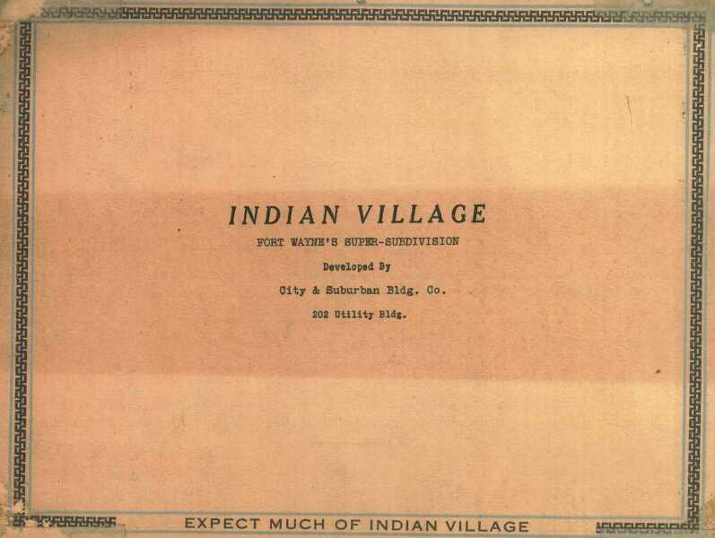 Cover of the original Indian Village promotional brochure