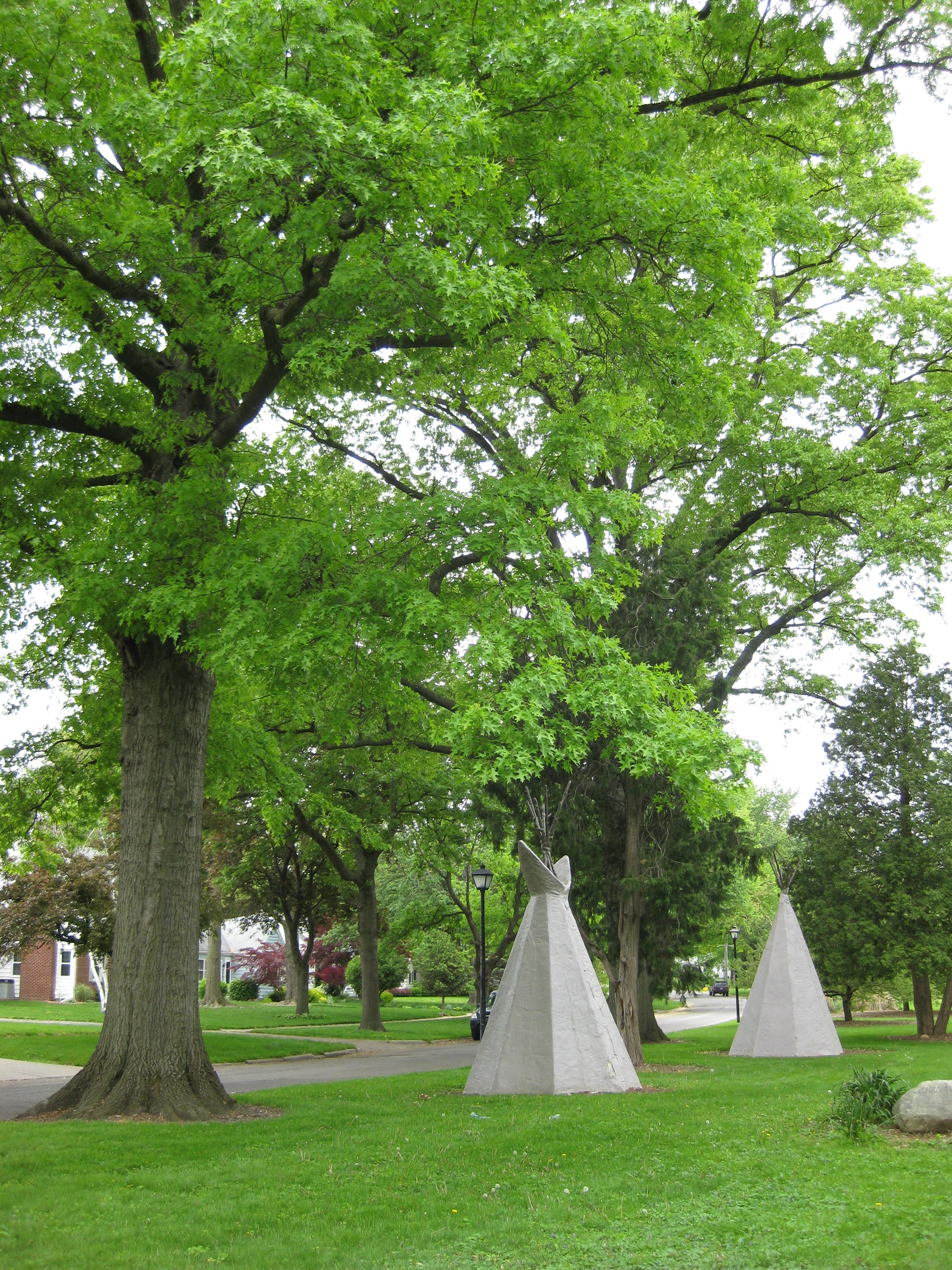Concrete teepees on the Indian Village esplanade, 2008