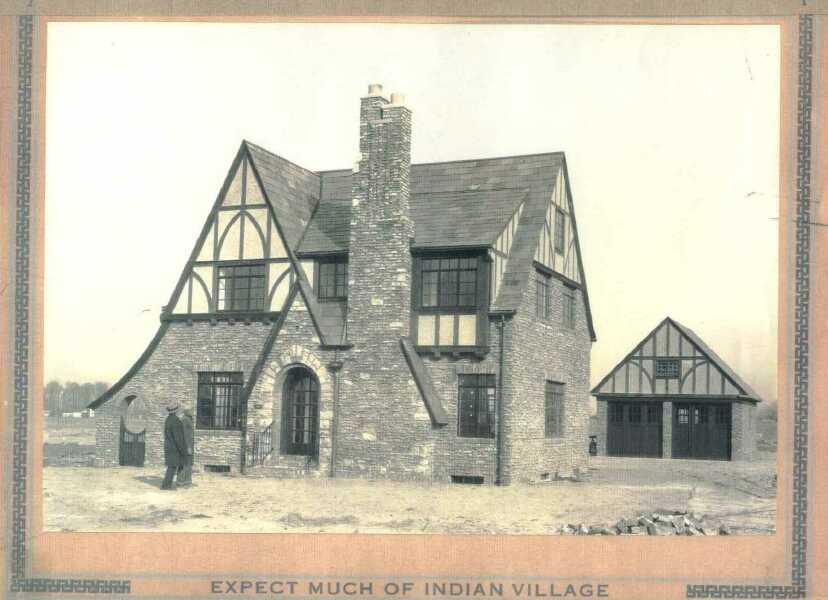 A Tudor Revival home under construction in Indian Village, c. 1929